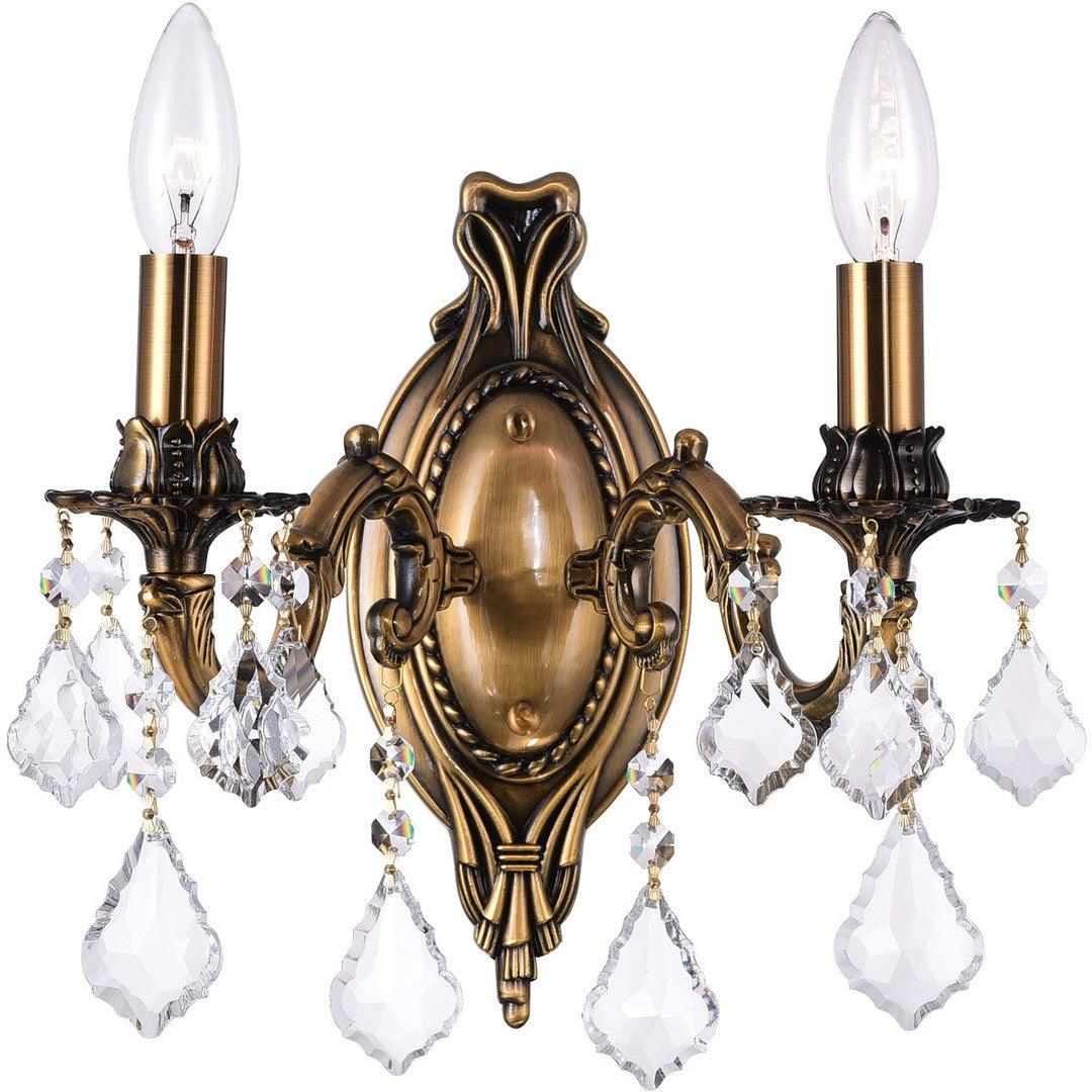 Steel with Crystal Drop Wall Sconce - LV LIGHTING