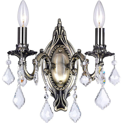 Steel with Crystal Drop Wall Sconce - LV LIGHTING