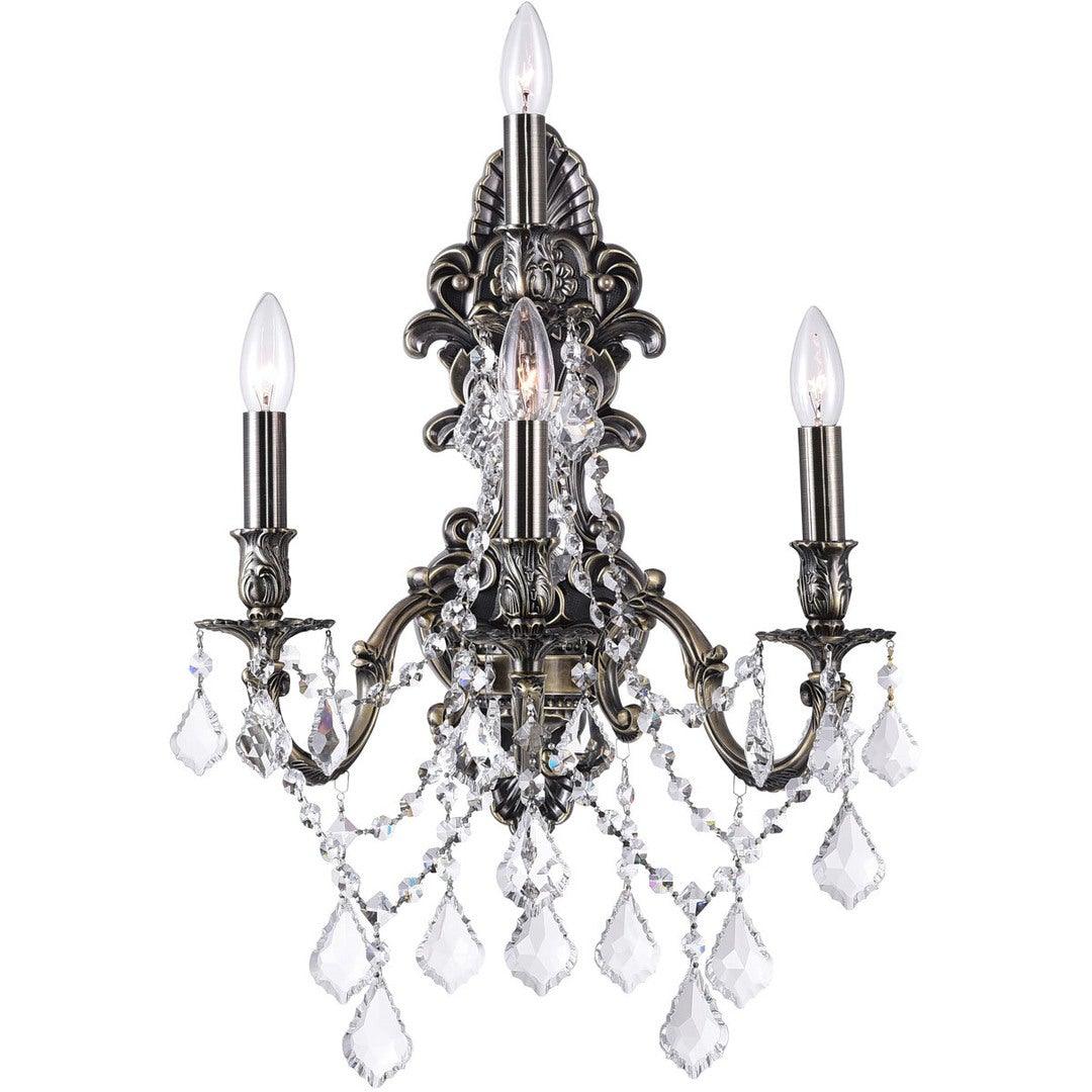 Steel with Crystal Drop and Strand Wall Sconce - LV LIGHTING