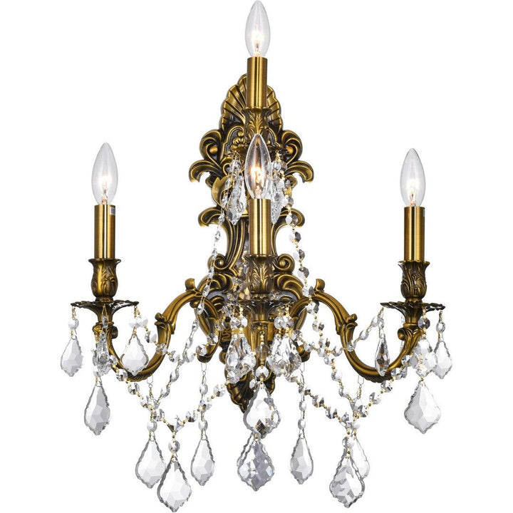 Steel with Crystal Drop and Strand Wall Sconce - LV LIGHTING