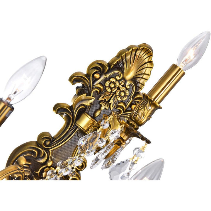 Steel with Crystal Drop and Strand Wall Sconce - LV LIGHTING
