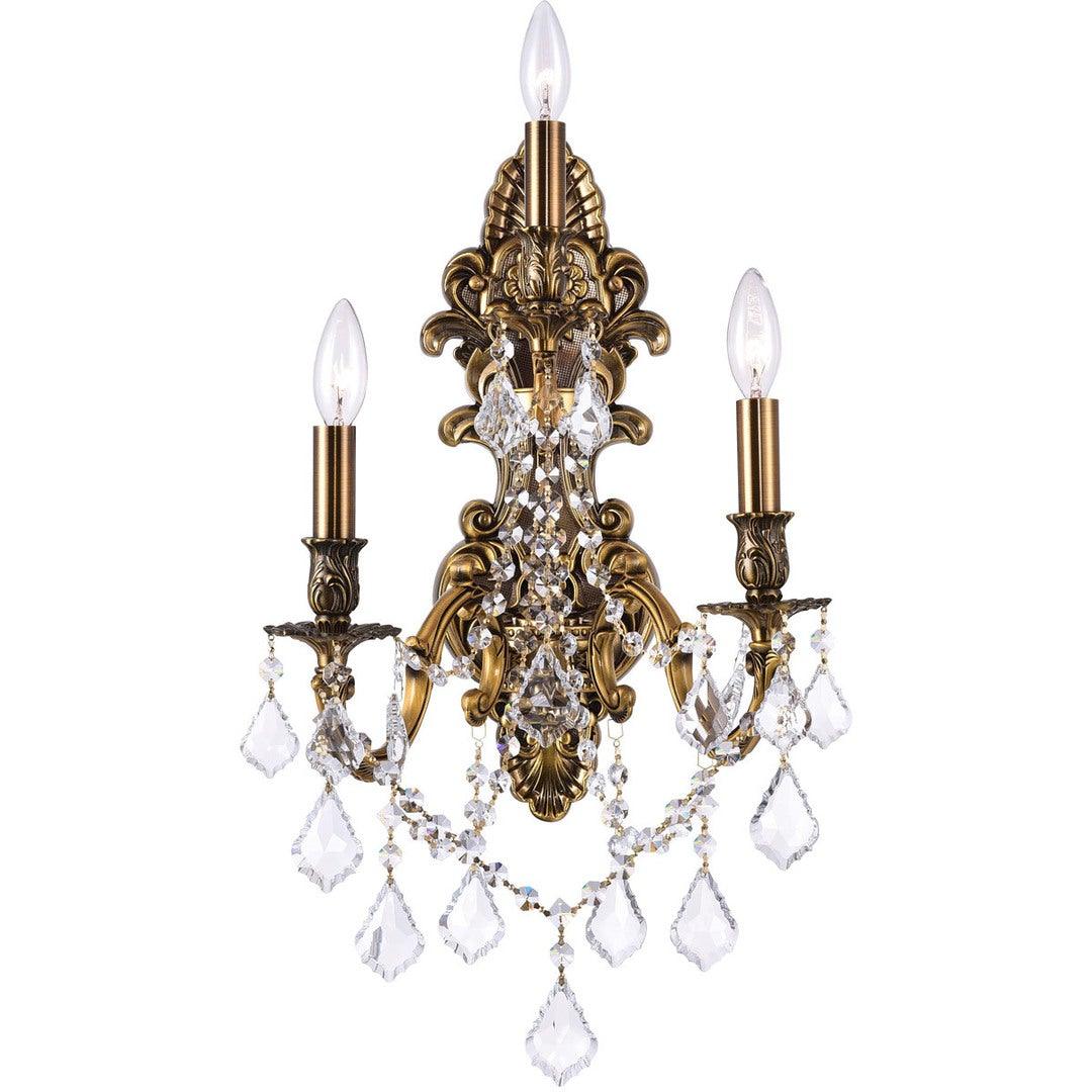 Steel with Crystal Drop and Strand Wall Sconce - LV LIGHTING