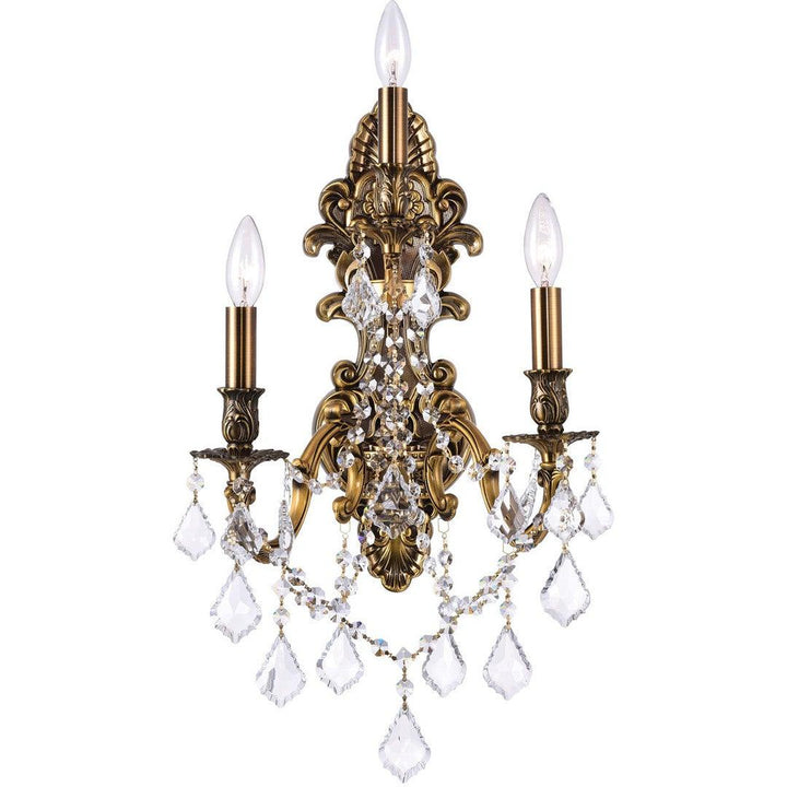 Steel with Crystal Drop and Strand Wall Sconce - LV LIGHTING
