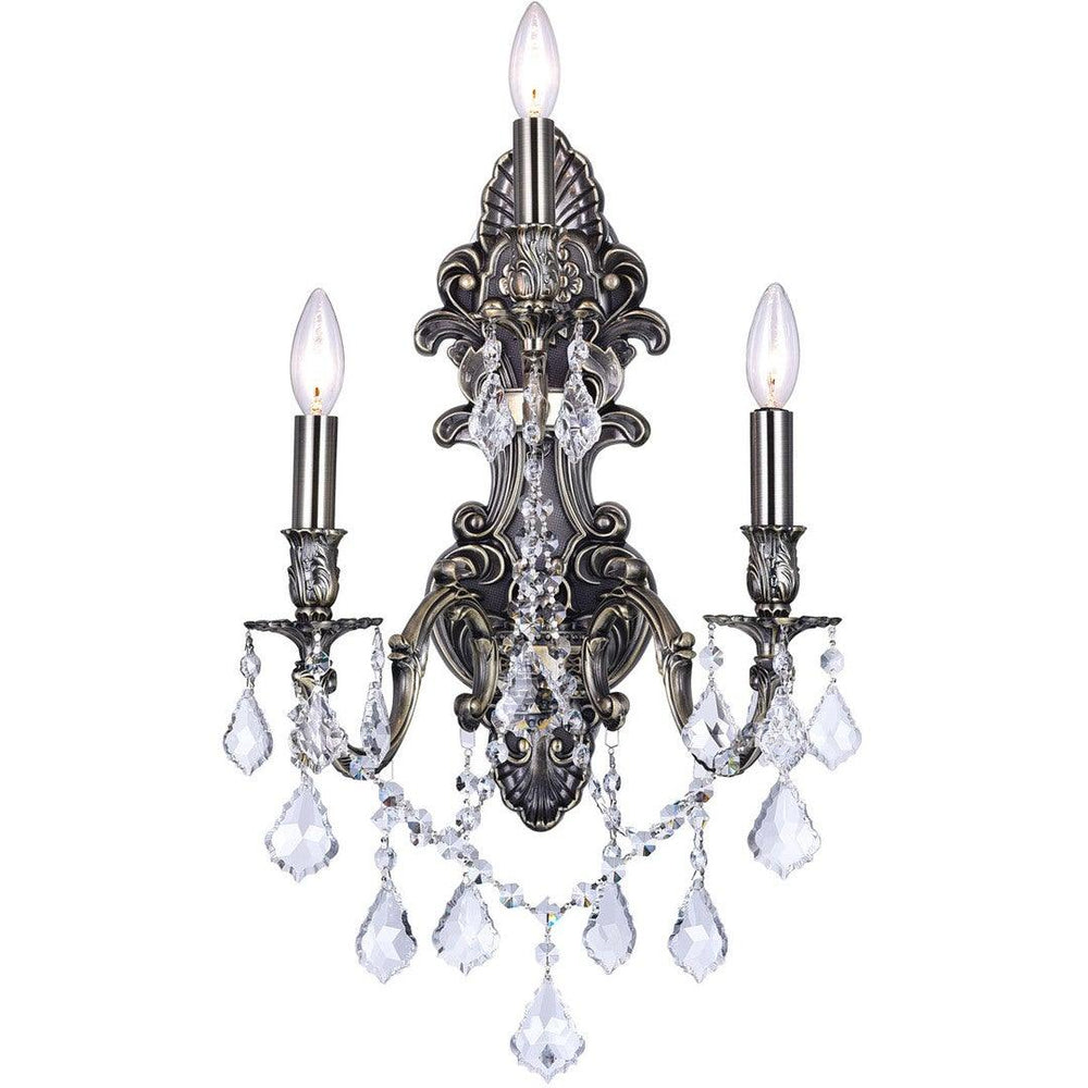 Steel with Crystal Drop and Strand Wall Sconce - LV LIGHTING