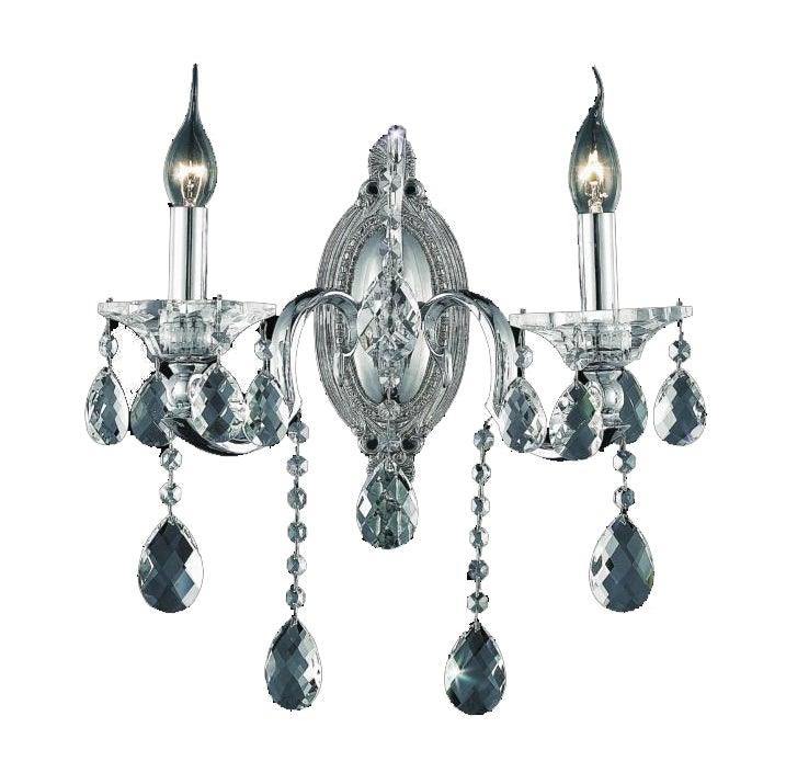 Chrome with Crystal Drop Wall Sconce - LV LIGHTING