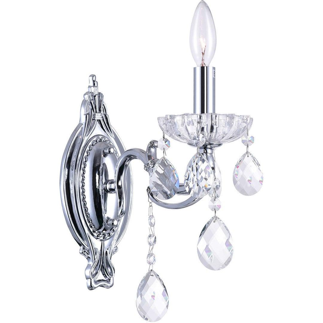 Steel with Crystal Drop and Strand Wall Sconce - LV LIGHTING