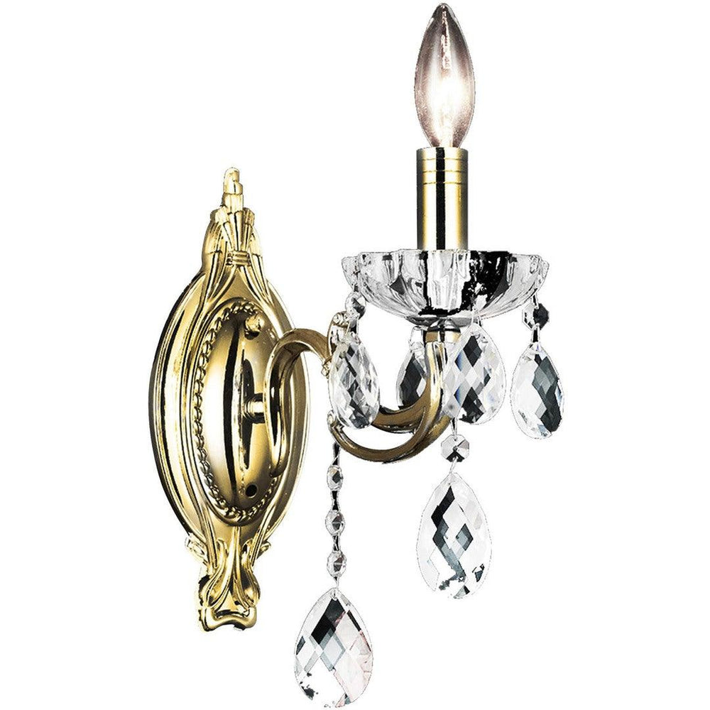 Steel with Crystal Drop and Strand Wall Sconce - LV LIGHTING