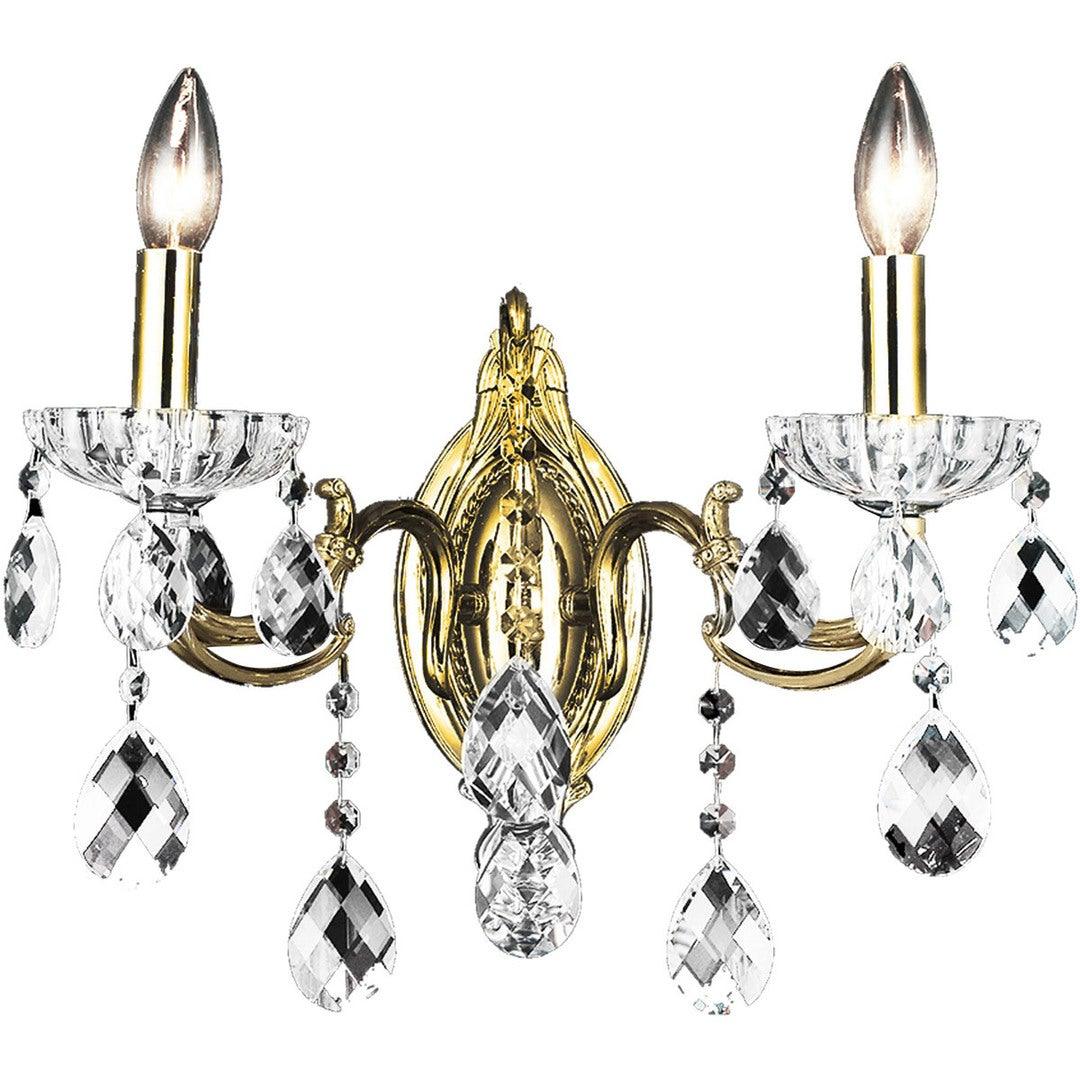 Steel with Crystal Drop and Strand Wall Sconce - LV LIGHTING
