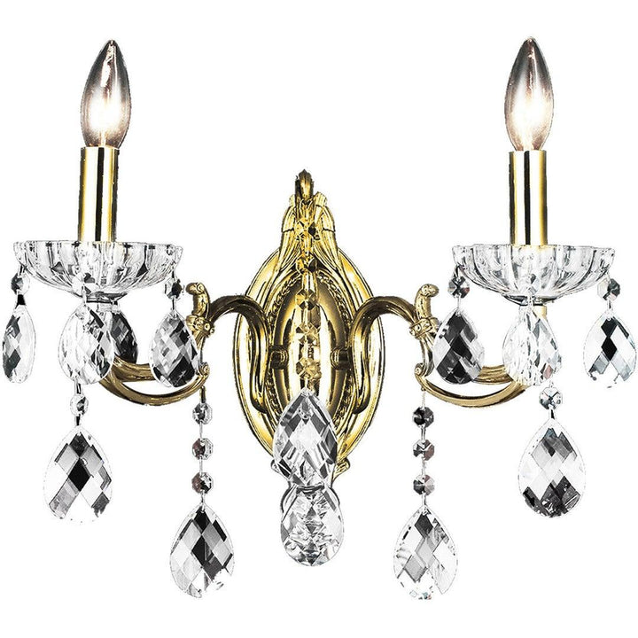Steel with Crystal Drop and Strand Wall Sconce - LV LIGHTING