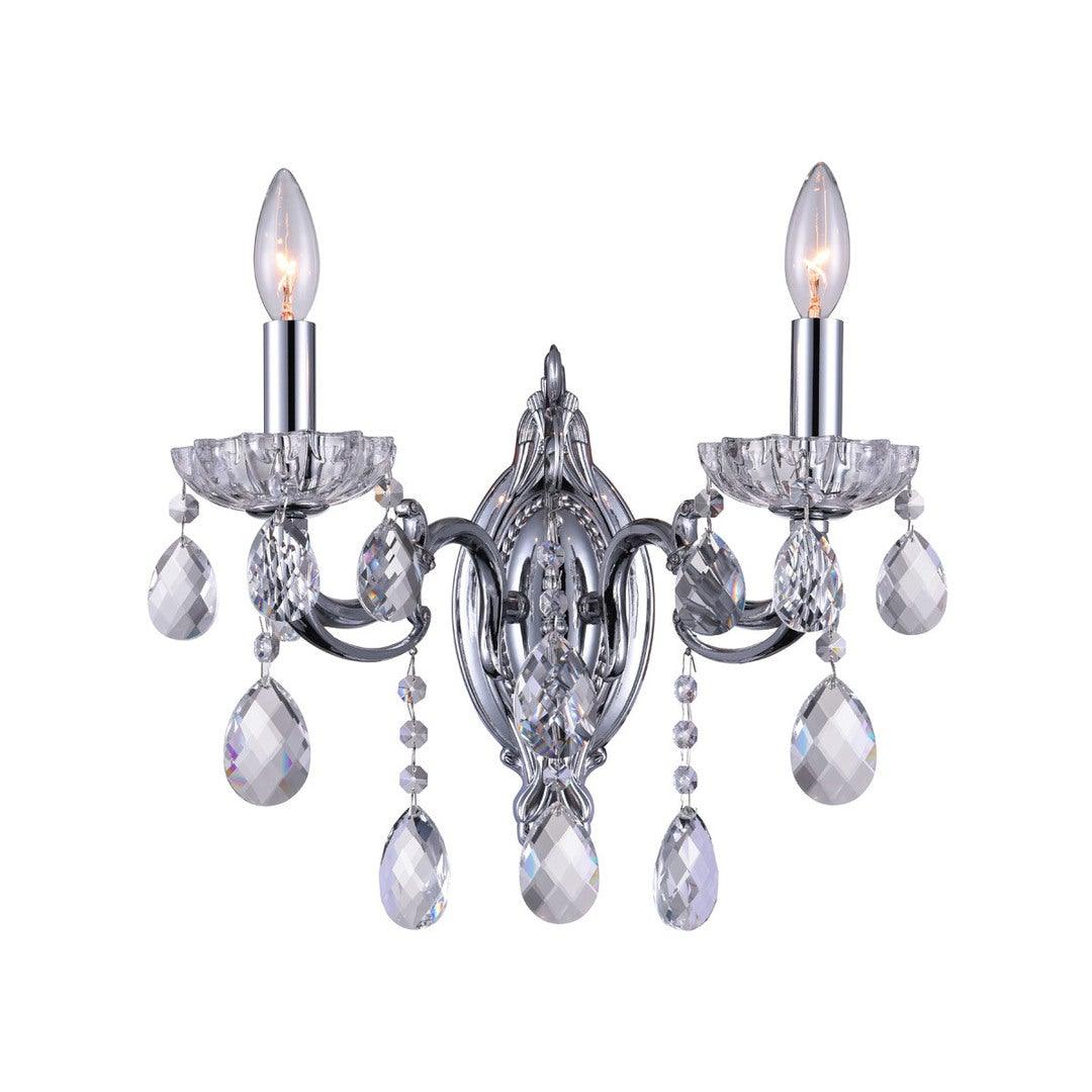 Steel with Crystal Drop and Strand Wall Sconce - LV LIGHTING