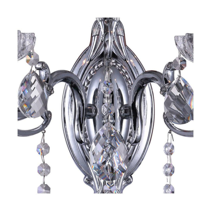 Steel with Crystal Drop and Strand Wall Sconce - LV LIGHTING