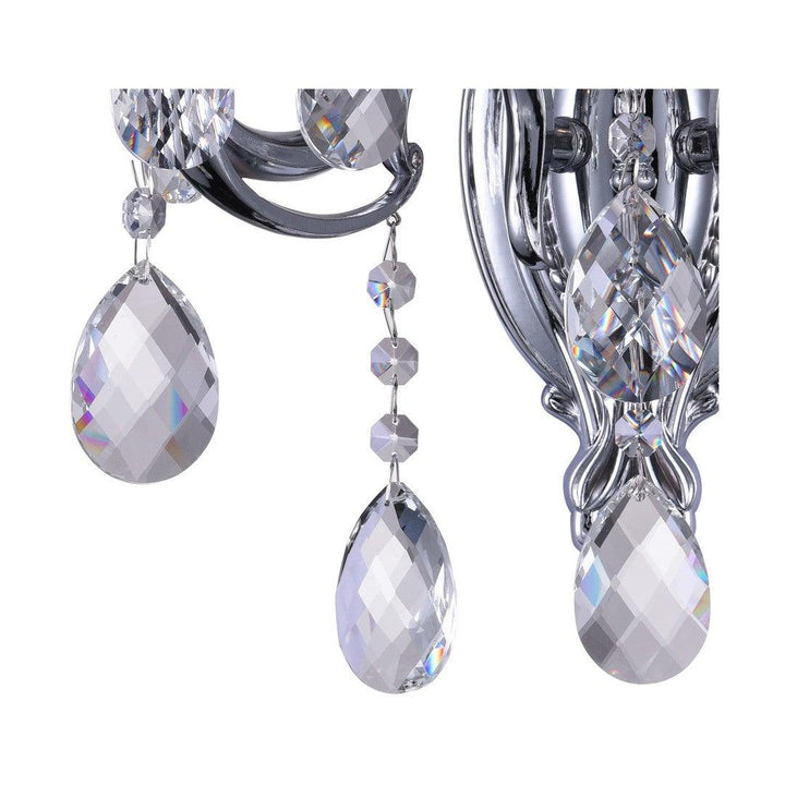 Steel with Crystal Drop and Strand Wall Sconce - LV LIGHTING