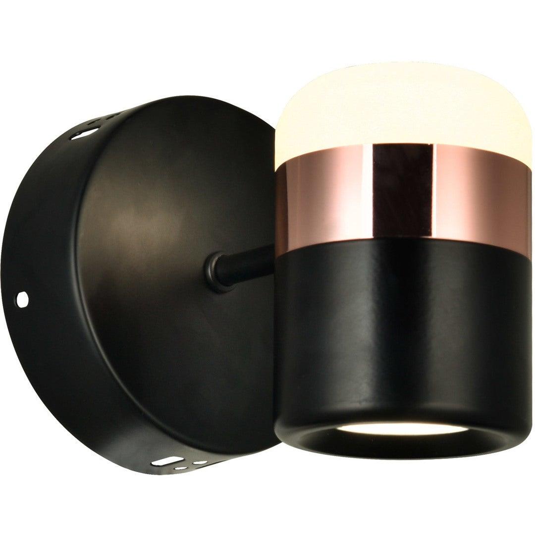 LED Black with Copper Ring Wall Sconce - LV LIGHTING