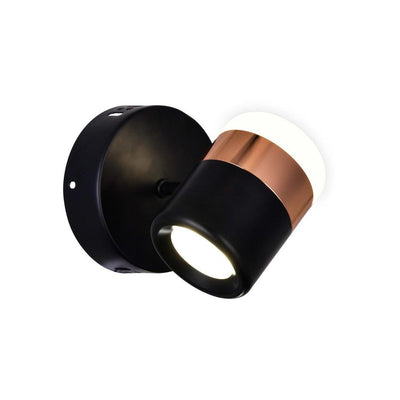 LED Black with Copper Ring Wall Sconce - LV LIGHTING