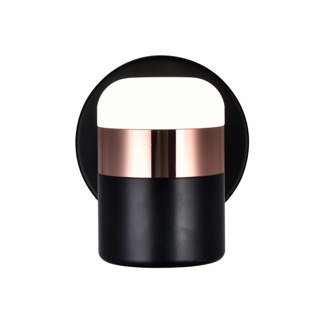 LED Black with Copper Ring Wall Sconce - LV LIGHTING