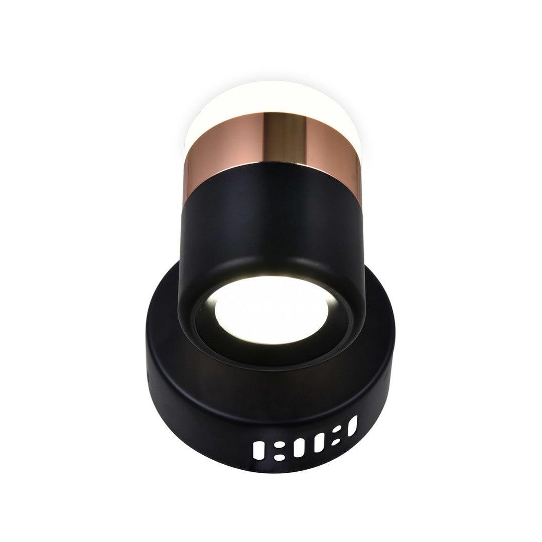 LED Black with Copper Ring Wall Sconce - LV LIGHTING