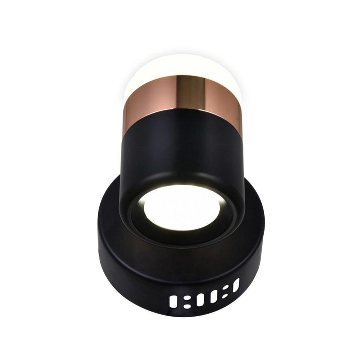 LED Black with Copper Ring Wall Sconce - LV LIGHTING