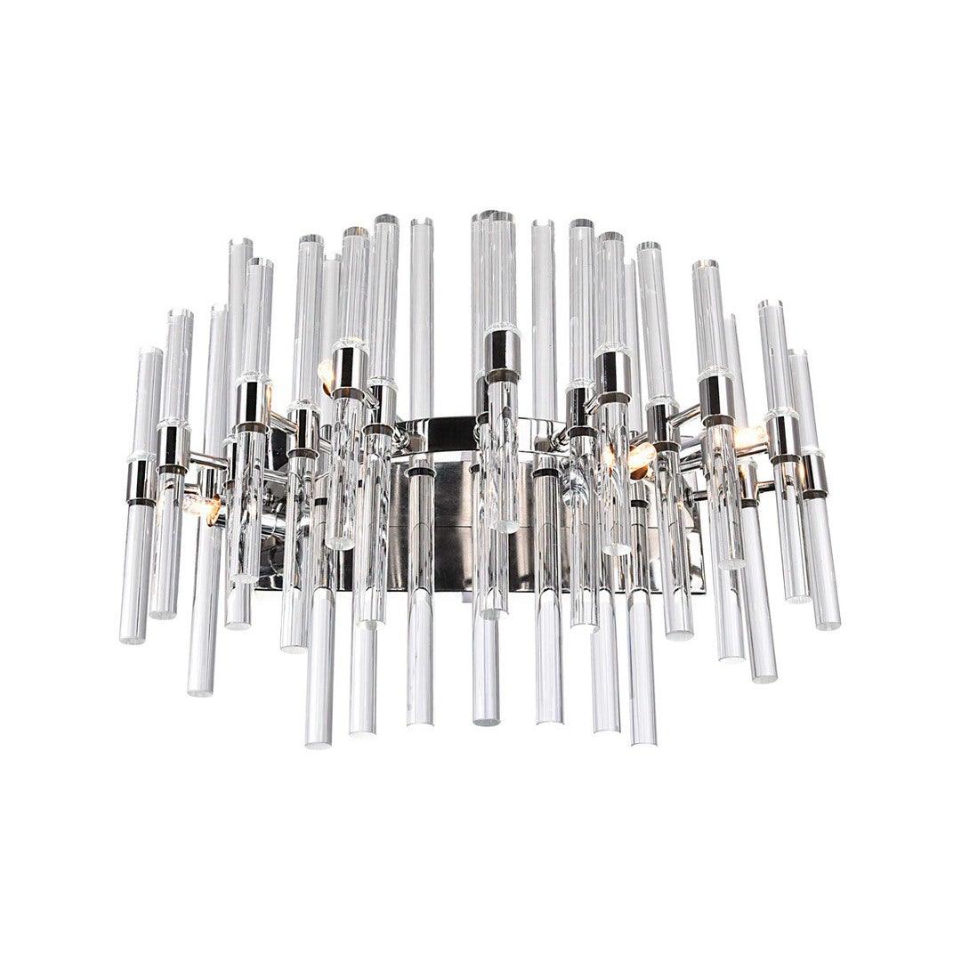 Polished Nickel with Clear Crystal Rod Vanity Light - LV LIGHTING