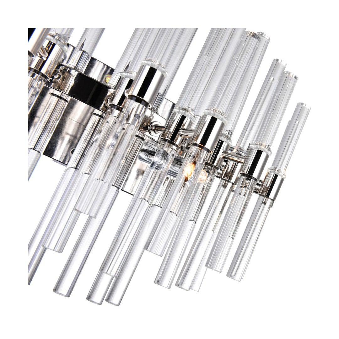 Polished Nickel with Clear Crystal Rod Vanity Light - LV LIGHTING
