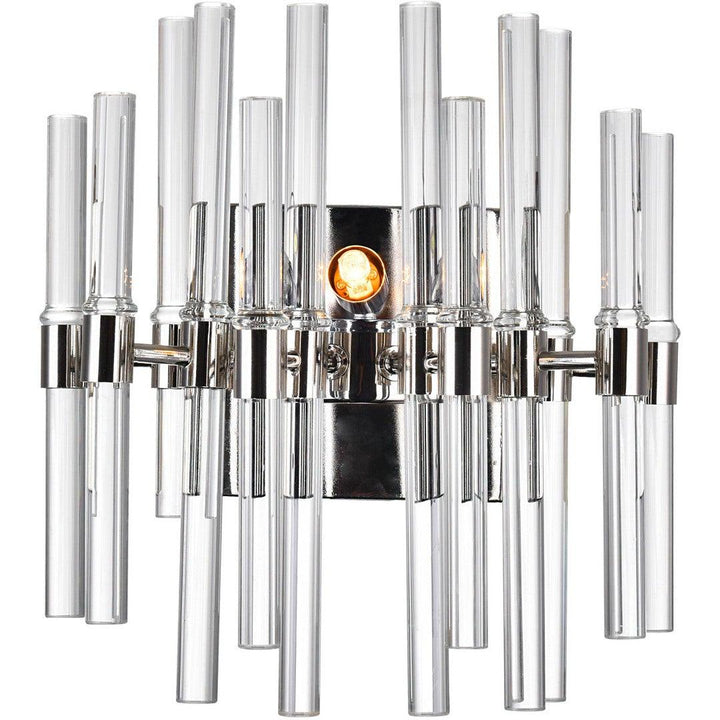 Polished Nickel with Clear Crystal Rod Vanity Light - LV LIGHTING