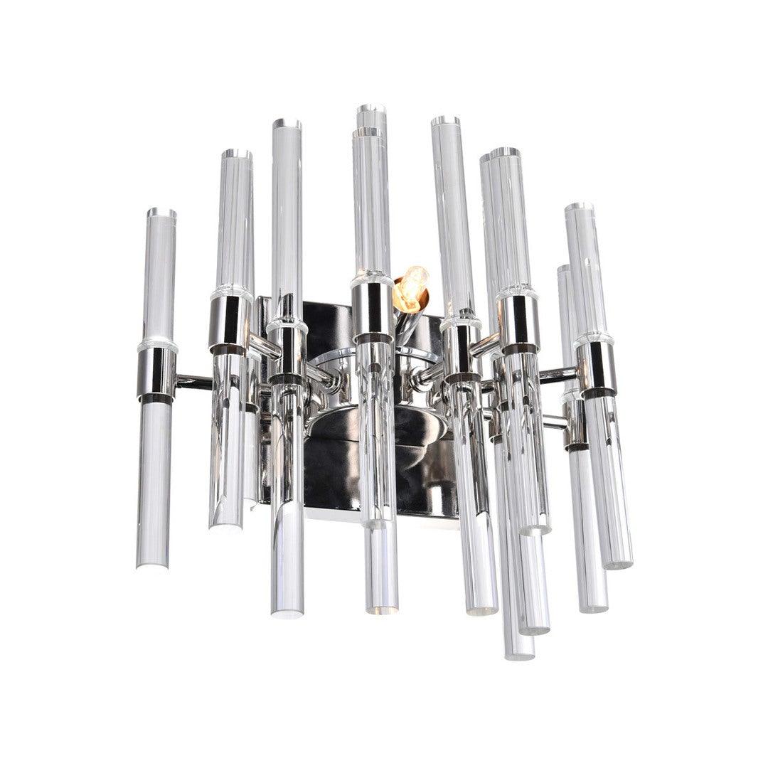 Polished Nickel with Clear Crystal Rod Vanity Light - LV LIGHTING