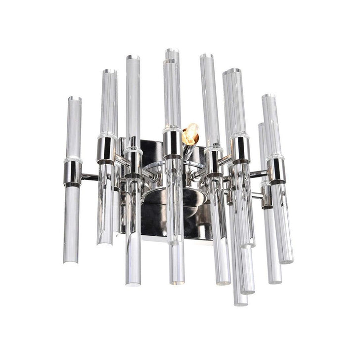 Polished Nickel with Clear Crystal Rod Vanity Light - LV LIGHTING
