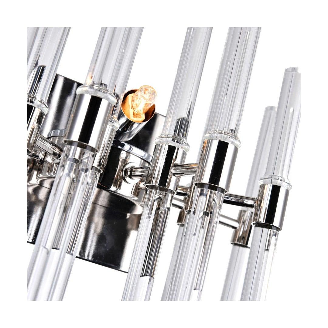 Polished Nickel with Clear Crystal Rod Vanity Light - LV LIGHTING