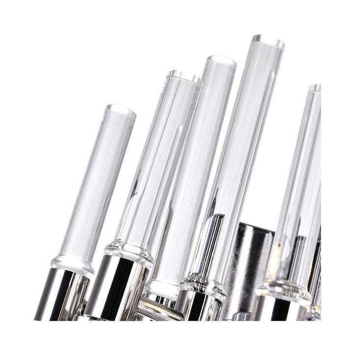 Polished Nickel with Clear Crystal Rod Vanity Light - LV LIGHTING