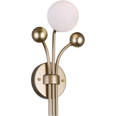 Steel with Frosted Glass Globe Wall Sconce - LV LIGHTING