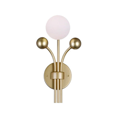 Steel with Frosted Glass Globe Wall Sconce - LV LIGHTING