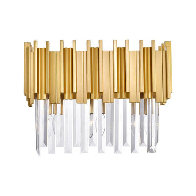 Medallion Gold with Crystal Rod Wall Sconce - LV LIGHTING