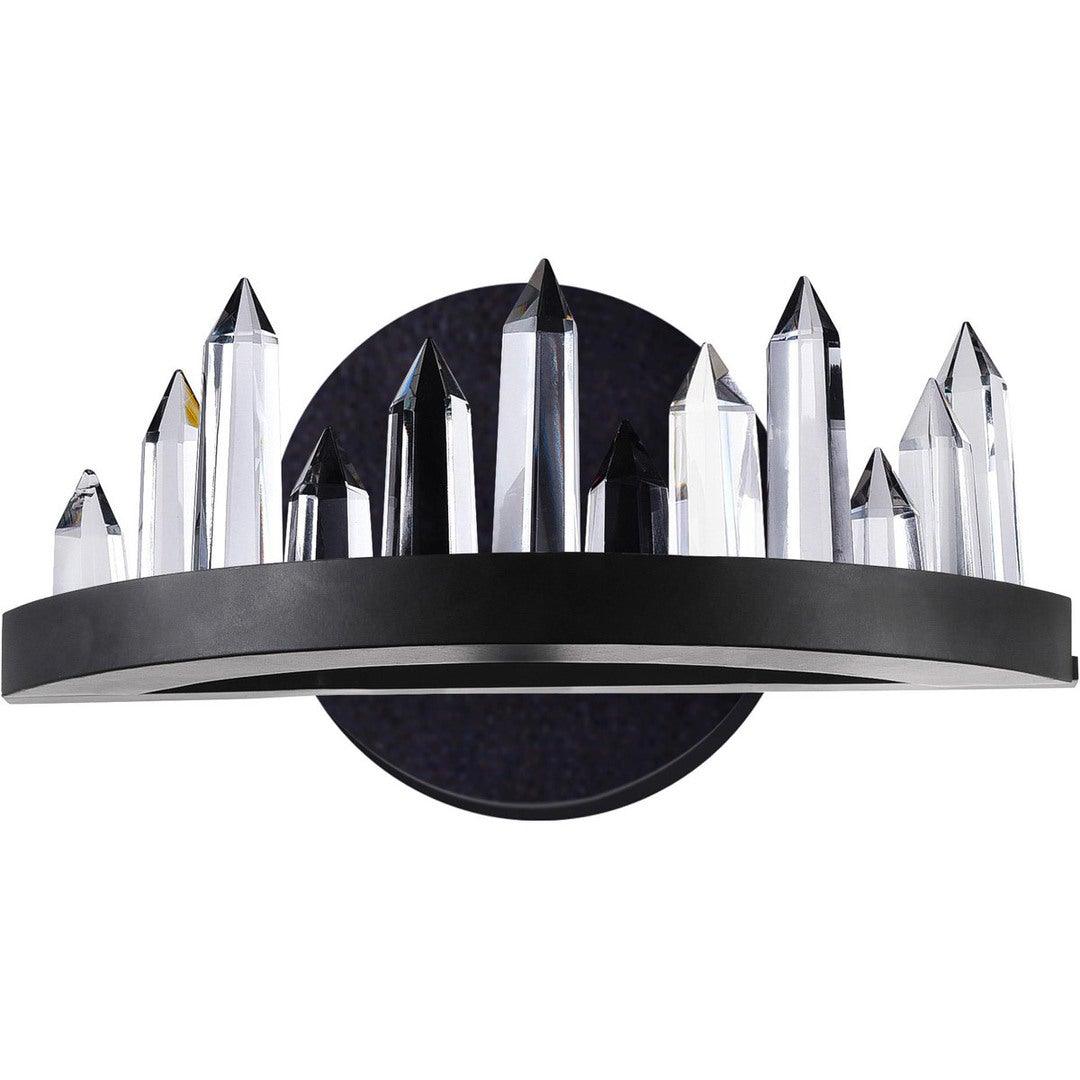 LED Black with Clear Crystal Rod Wall Sconce - LV LIGHTING