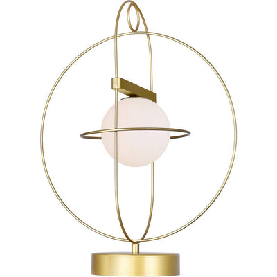 Medallion Gold with Frosted Glass Globe Table Lamp - LV LIGHTING