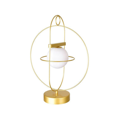 Medallion Gold with Frosted Glass Globe Table Lamp - LV LIGHTING