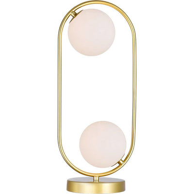 Medallion Gold with Frosted Globe Table Lamp - LV LIGHTING