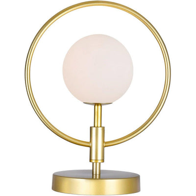 Medallion Gold Ring Frame with Frosted Globe Table Lamp - LV LIGHTING