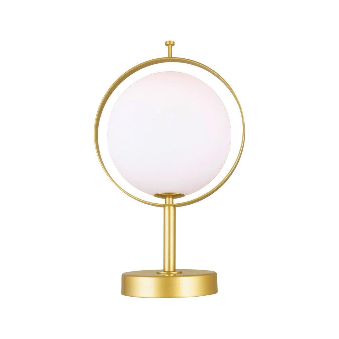 Brass Ring with Frosted Glass Globe Table Lamp - LV LIGHTING