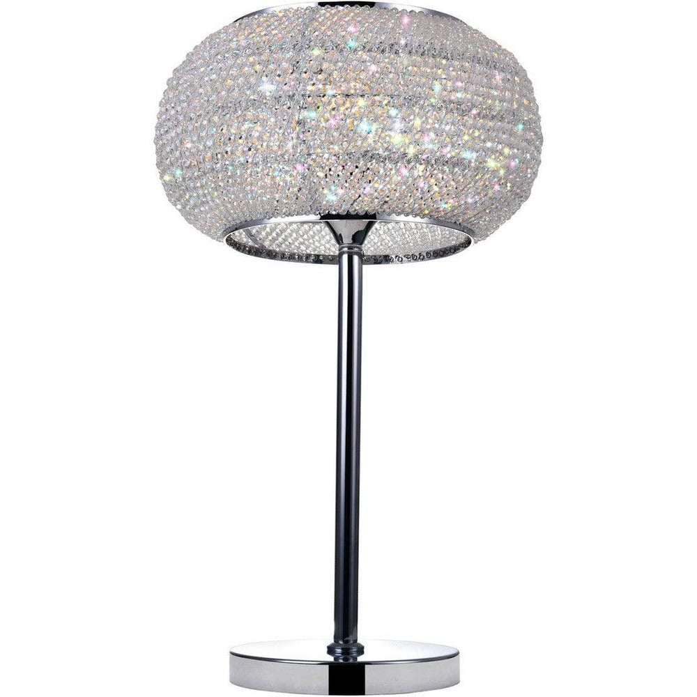 Chrome with Crystal Strand Shade Table Lamp - LV LIGHTING