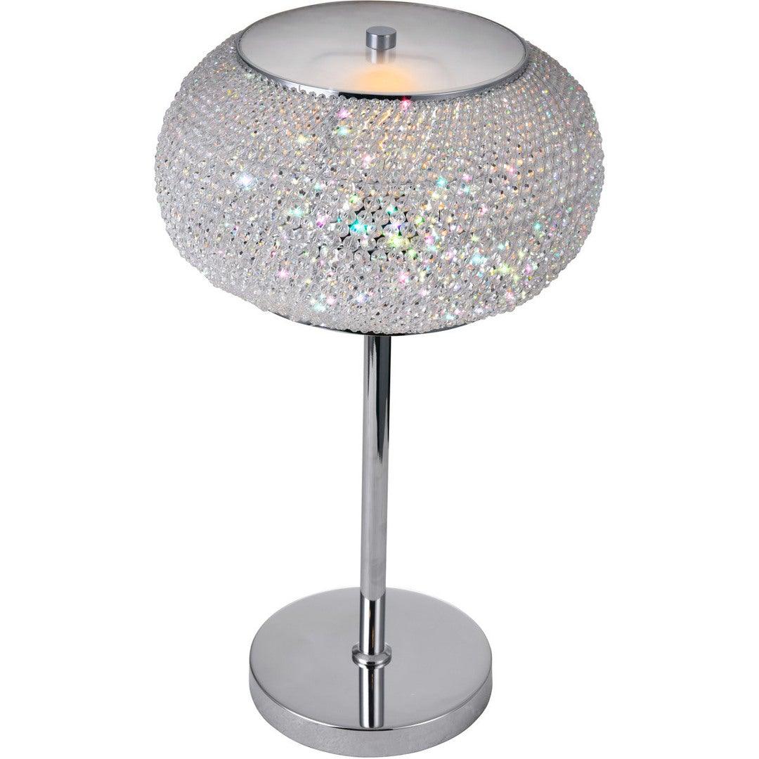 Chrome with Crystal Strand Shade Table Lamp - LV LIGHTING