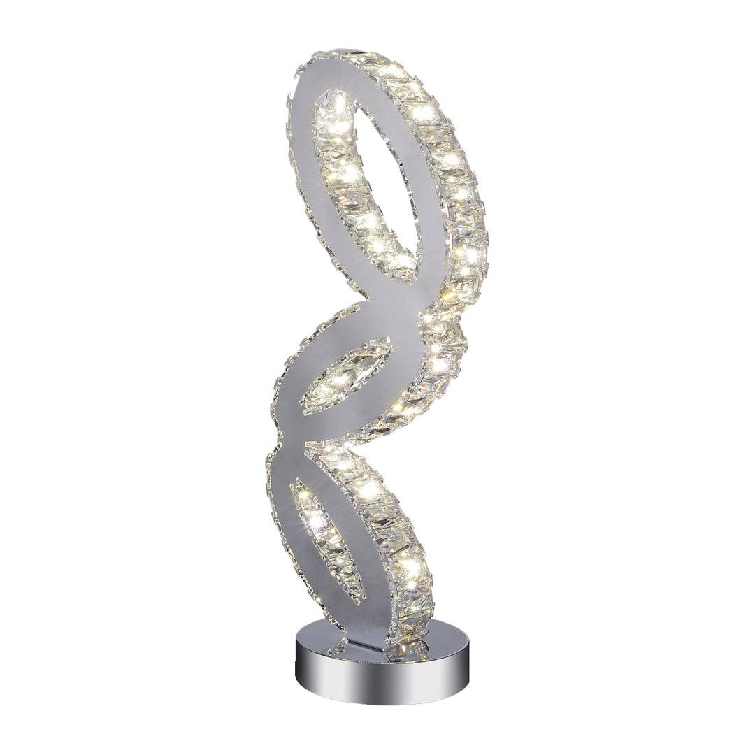 LED Chrome Crystal Oval Rings Table Lamp - LV LIGHTING