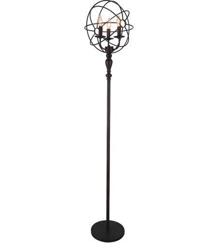 Brown with Orbit Frame Floor Lamp - LV LIGHTING