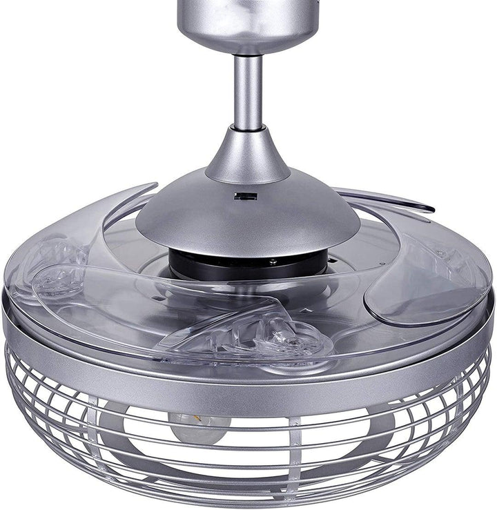 Steel with Basket Shade Retractable Blade Ceiling Fan - LV LIGHTING