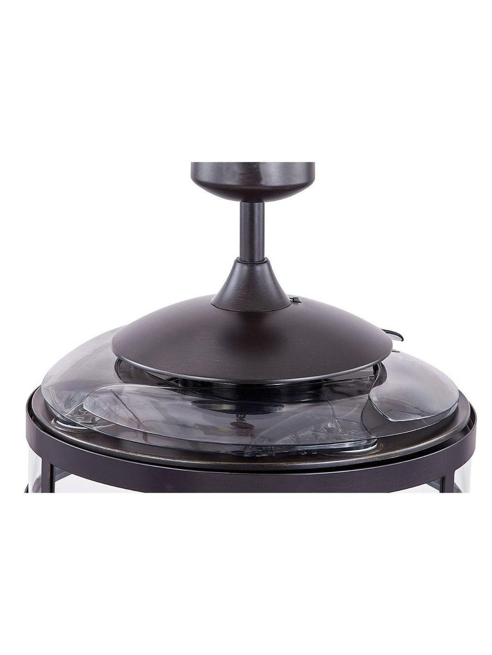 Steel with Clear Glass Shade Retractable Blade Ceiling Fan - LV LIGHTING