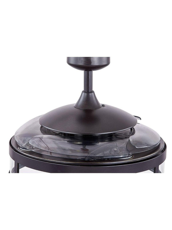 Steel with Clear Glass Shade Retractable Blade Ceiling Fan - LV LIGHTING