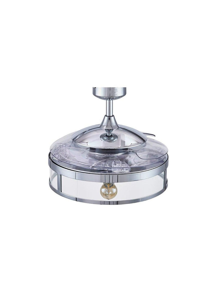 Steel with Clear Glass Shade Retractable Blade Ceiling Fan - LV LIGHTING