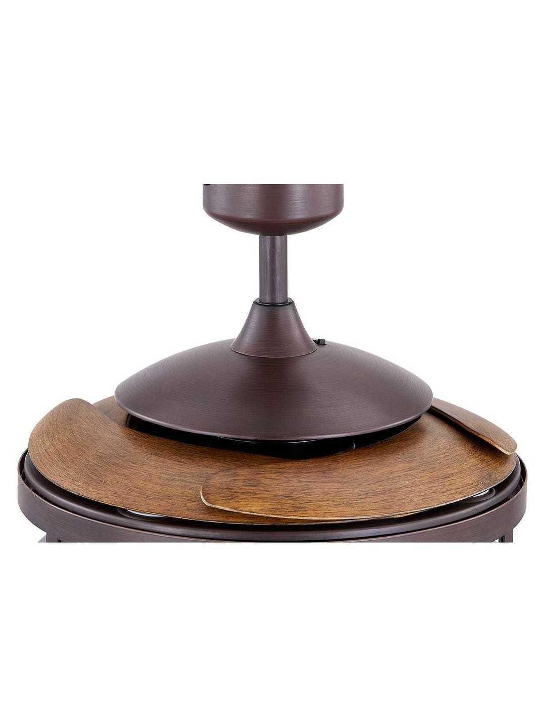 Steel with Clear Glass Shade Retractable Blade Ceiling Fan - LV LIGHTING