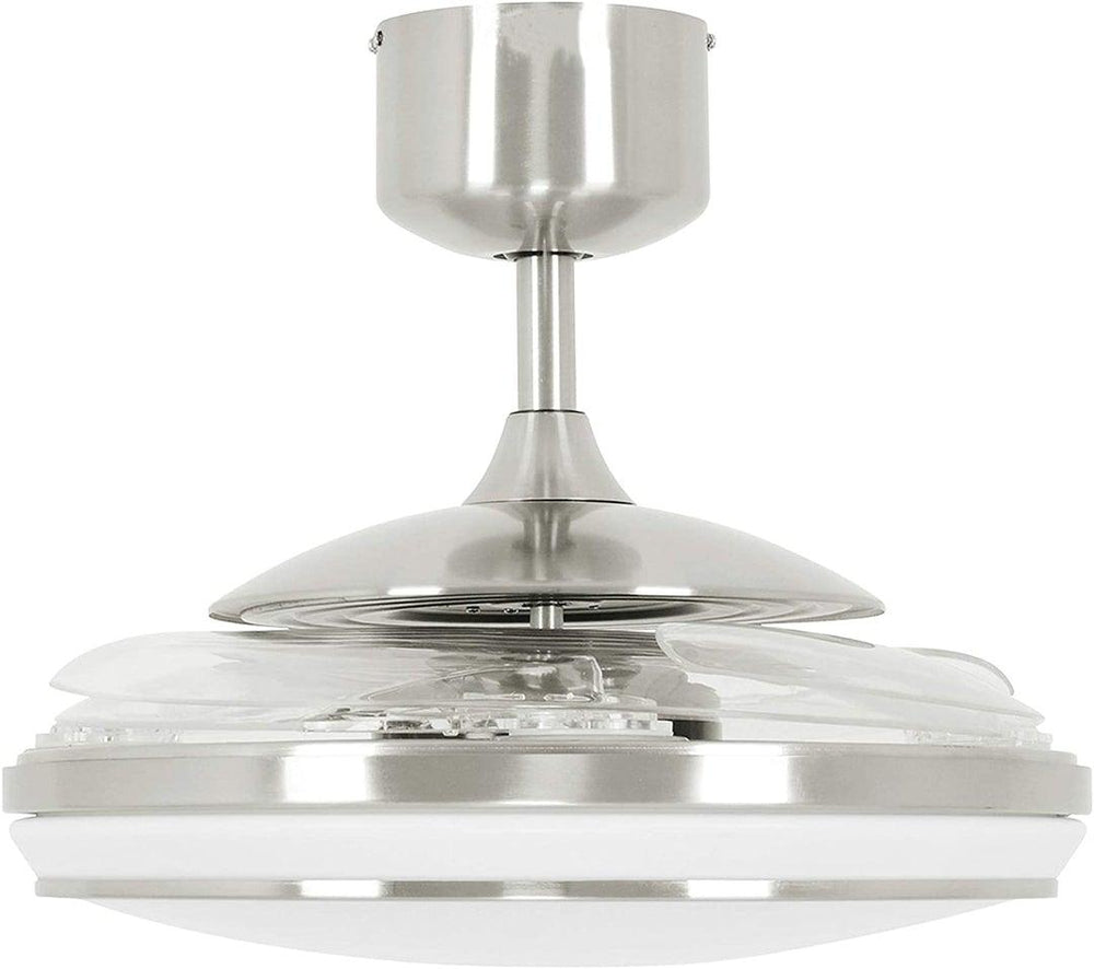 LED Steel with Clear Retractable Blade Ceiling Fan - LV LIGHTING