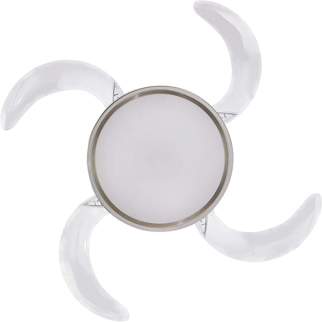 LED Steel with Clear Retractable Blade Ceiling Fan - LV LIGHTING