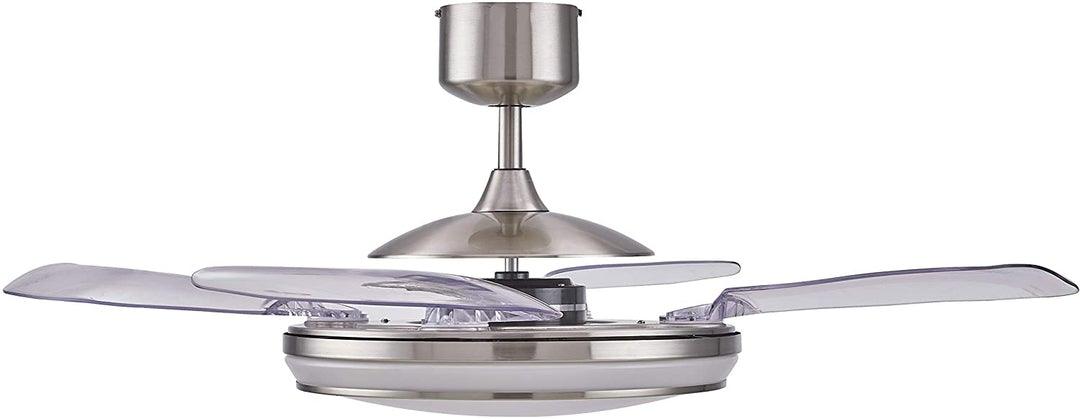LED Steel with Clear Retractable Blade Ceiling Fan - LV LIGHTING