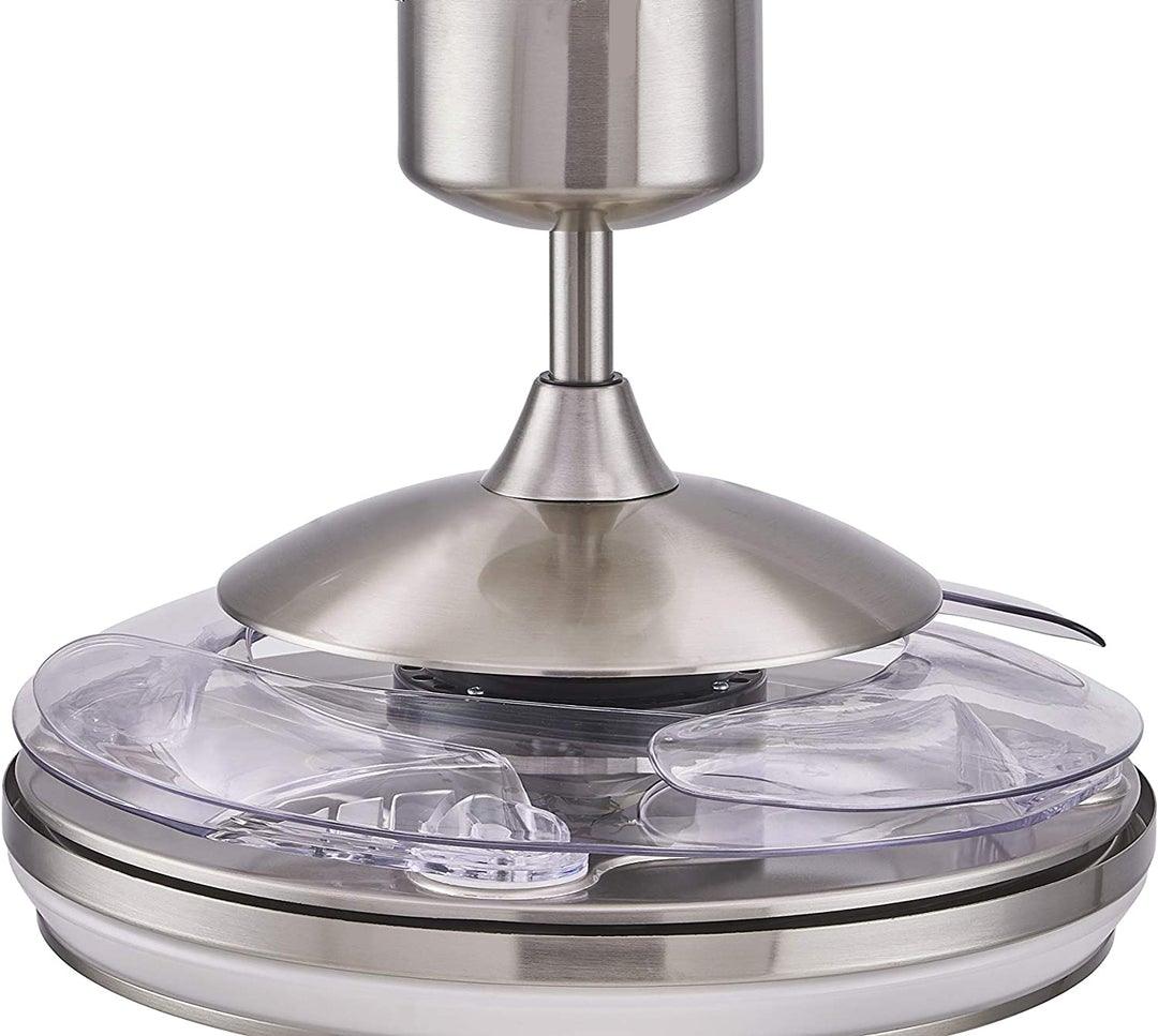LED Steel with Clear Retractable Blade Ceiling Fan - LV LIGHTING